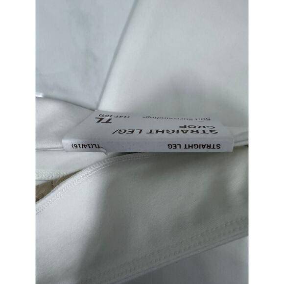 NWT Soft Surroundings White Sadie Scalloped Ankle Pants Size Tall L - Picture 7 of 7